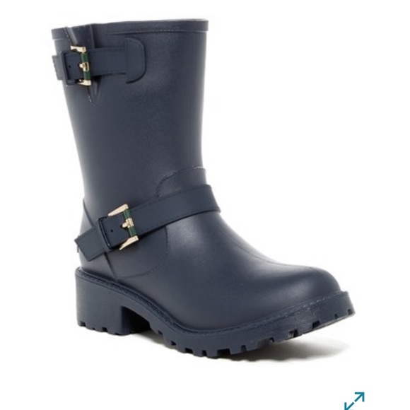 Tommy Hilfiger Shoes - Tommy Hilfiger Dark Navy Dew Rain Boots Size 9M